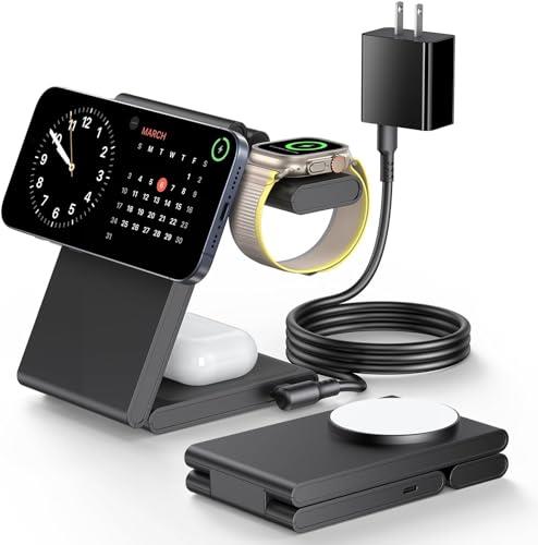 【正規認証品・Watch回転!】Meifigno ワイヤレス充電器 3in1 アップルウォッチ 充電器 magsafe充電器 マグセーフ充電器 iPhone 充電器 アイフォン 充電器 iPhone 16 充電器 Watch 充電器 充電スタンド iPhone/Airpodsに対応 三台同時充電 充電器 QI&PSE認証 20WP 【正規認証品・Watch回転!】Meifigno ワイヤレス充電器 3in1 アップルウォッチ 充電器 magsafe充電器 マグセーフ充電器 iPhone 充電器 アイフォン 充電器 iPhone 16 充電器 Watch 充電器 充電スタンド iPhone/Airpodsに対応 三台同時充電 充電器 QI&PSE認証 20WP