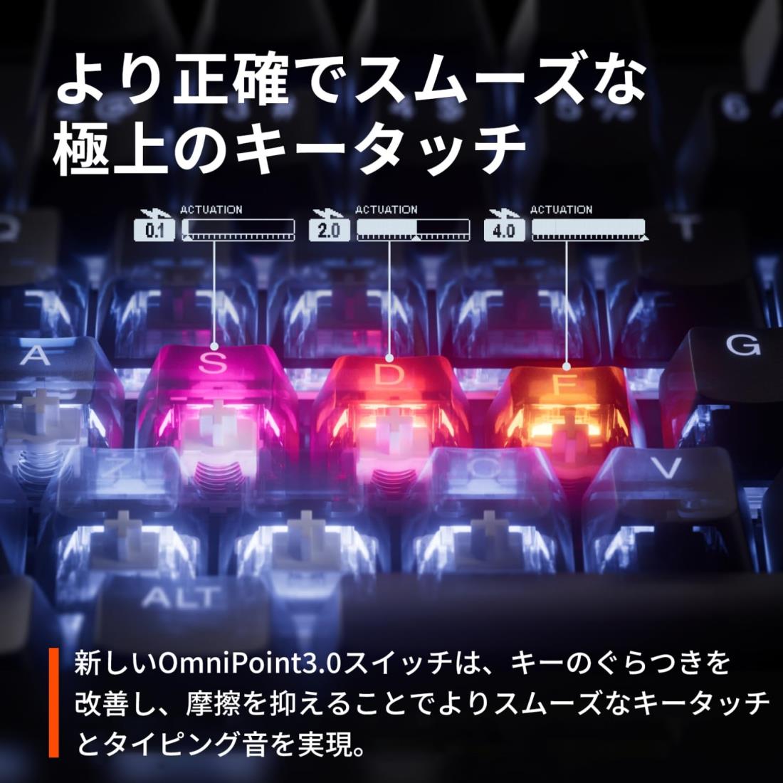 SteelSeries ラピッドタップ ラピッドトリガー ゲーミングキーボード テンキーレス 有線 日本語配列 防音設計 磁気ホール効果センサー OmniPointスイッチ 有機ELディスプレイ搭載 Apex Pro TKL Gen 3 JP ブラック 64745