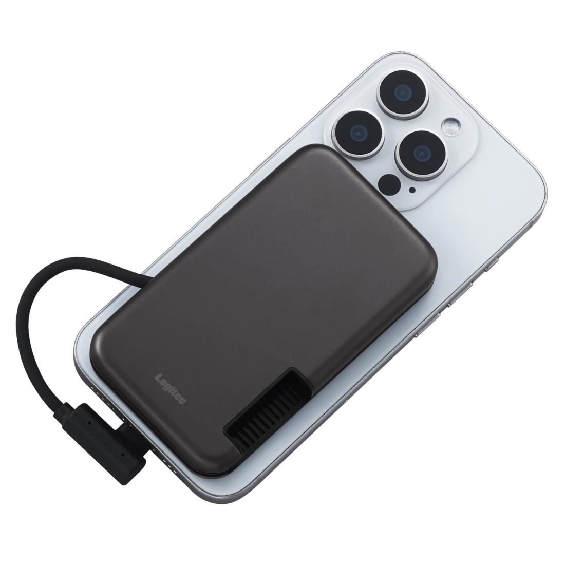 ロジテック MagSafe 対応 SSD 外付け 1TB iPhone iPad OS ケーブル 一体型 収納式 マグネット付 USB Type-C PS5 LMD-PBU100UCMG