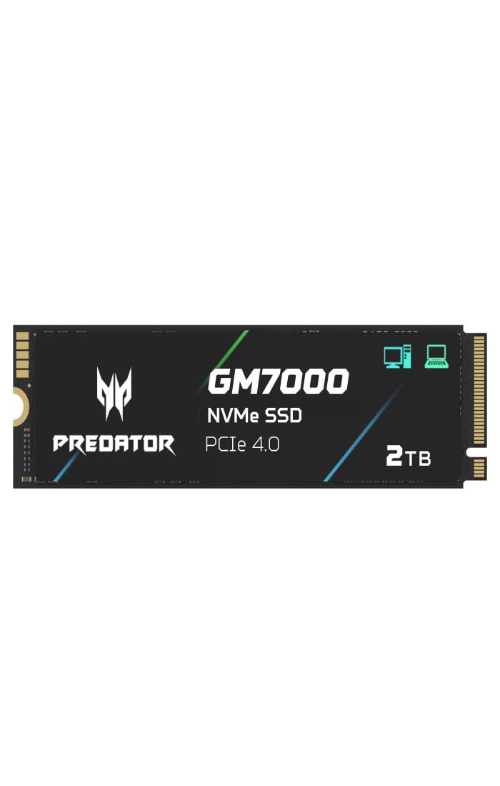 Acer Predator M.2 SSD 2TB GM7000 DRAMキャッシュ搭載 NVMe1.4 2280 PCIe Gen4×4 超高速(最大読み込み：7400MB/s、最大書き込み：6700MB/s) 内蔵SSD PS5/PS5 Pro動作確認済み 高耐久 3D NAND TLC