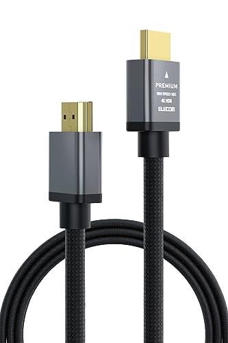 エレコム HDMI ケーブル プレミアム 曲げに強い ナイロンメッシュ 2m 4K・2K 【Premium HDMI(R) Cable規格認証済み】 アルミコネクタ 18Gbps ARC テレビ・パソコン・ゲーム機など対応 黒 ECDH-HDP20SBK