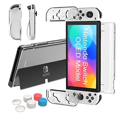 Teyomi Switch oled カバー Switch 有機ELモデル カバー 分体式設計 着脱簡単 ドック対応 全面保護 PC材質 薄型 軽量 透明 超耐衝撃 指紋防止 傷防止