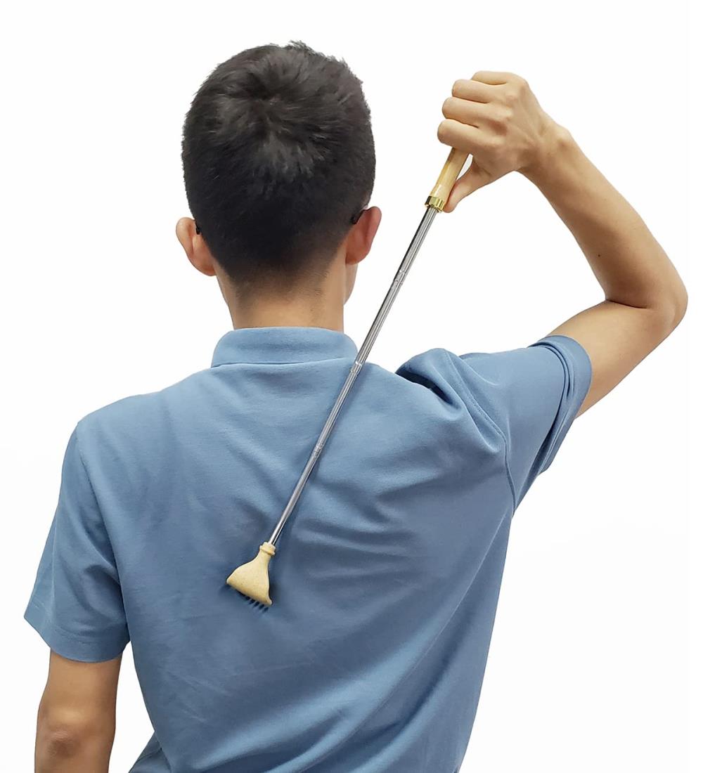 孫の手まごのておしゃれ伸縮17.5-50cm Back scratcher 竹製 ポータブル背面スクラッチ