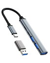 USB C ハブ 5ポート拡張 Type C USB C-A変換アダプタ付き 【USB3.0ポート・USB2.0ポート・USB-C PD急速充電ポート・USB-C転送ポート・スリム設計・軽量】 PS4 PS5 MacBook Air/Pro iPad Surface Goなど対応 usb-c typec ハブ(2)