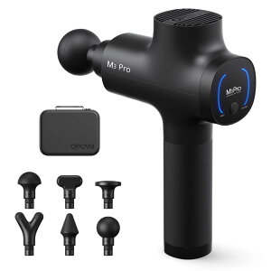 opove M3 Pro 2 筋膜リリースガン 12mm振幅 最大約32kg耐圧 2600mAh*6本大容量バッテリー 5段階強力振動 6種類アタッチメント ハンディガン 日本語取扱説明書付き(ブラック)