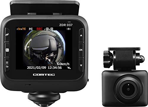 コムテック 車用 ドライブレコーダー 360度全方位+リヤカメラ搭載 ZDR037 800万画素360°カメラ全方位録画 STARVIS搭載リヤカメラ 後続車接近お知らせ機能搭載 日本製 GPS 駐車監視