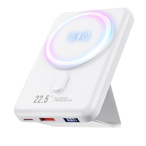 【16000mAh大容量&MagSafe対応 】モバイル バッテリー 軽量 小型 大容量 マグネット式ワイヤレスモバイルバッテリー マグセーフ充電器 ワイヤレス充電 急速充電 3台同時充電可能 折りたたみ式スタンド LEDディスプレイ コンパクト軽量 PSE認証済み iPhone/iPad/Android/Airp 【16000mAh大容量&MagSafe対応 】モバイル バッテリー 軽量 小型 大容量 マグネット式ワイヤレスモバイルバッテリー マグセーフ充電器 ワイヤレス充電 急速充電 3台同時充電可能 折りたたみ式スタンド LEDディスプレイ コンパクト軽量 PSE認証済み iPhone/iPad/Android/Airp