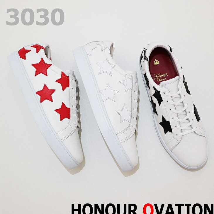 アナーオベーション（Honour Ovation） スニーカー オールレザー STAR デザインスニーカー 3030　240518