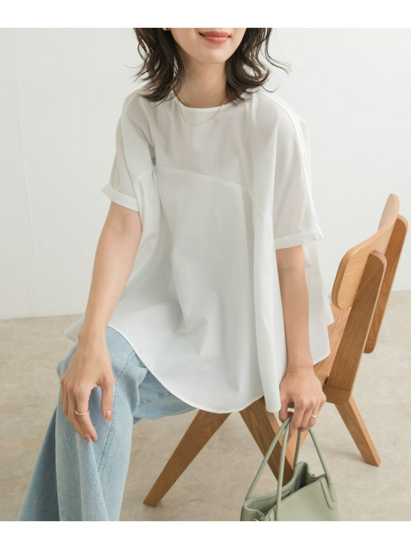 【SALE／30%OFF】フレア切替えブラウス URBAN RESEARCH DOORS アーバンリサーチドアーズ トップス カットソー・Tシャツ ネイビー ホワイト【RBA_E】【送料無料】[Rakuten Fashion]のサムネイル