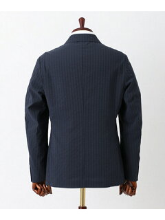 Life Style Tailor Seersucker Jacket DT64-18A017: Navy Life Style Tailor Seersucker Jacket DT64-18A017: Navy