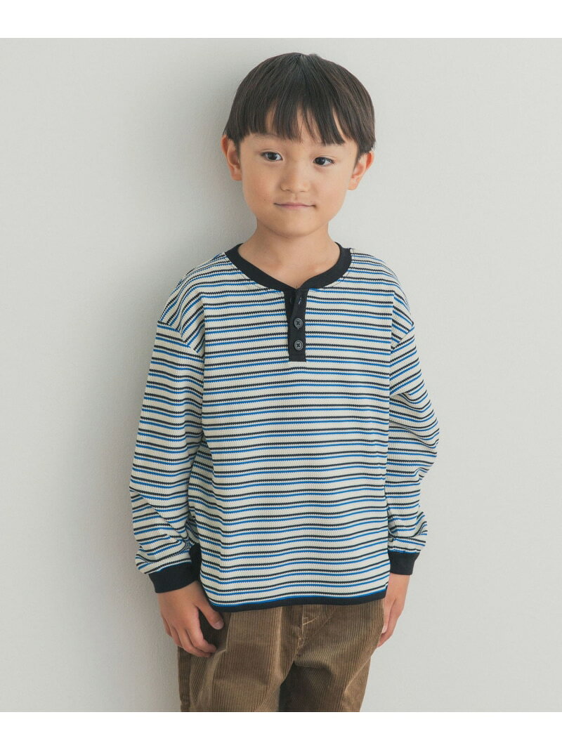 『150サイズあり』ワッフルボーダーロングTシャツ(KIDS) URBAN RESEARCH DOORS アーバンリサーチドアーズ トップス その他のトップス ブラック ホワイト[Rakuten Fashion]