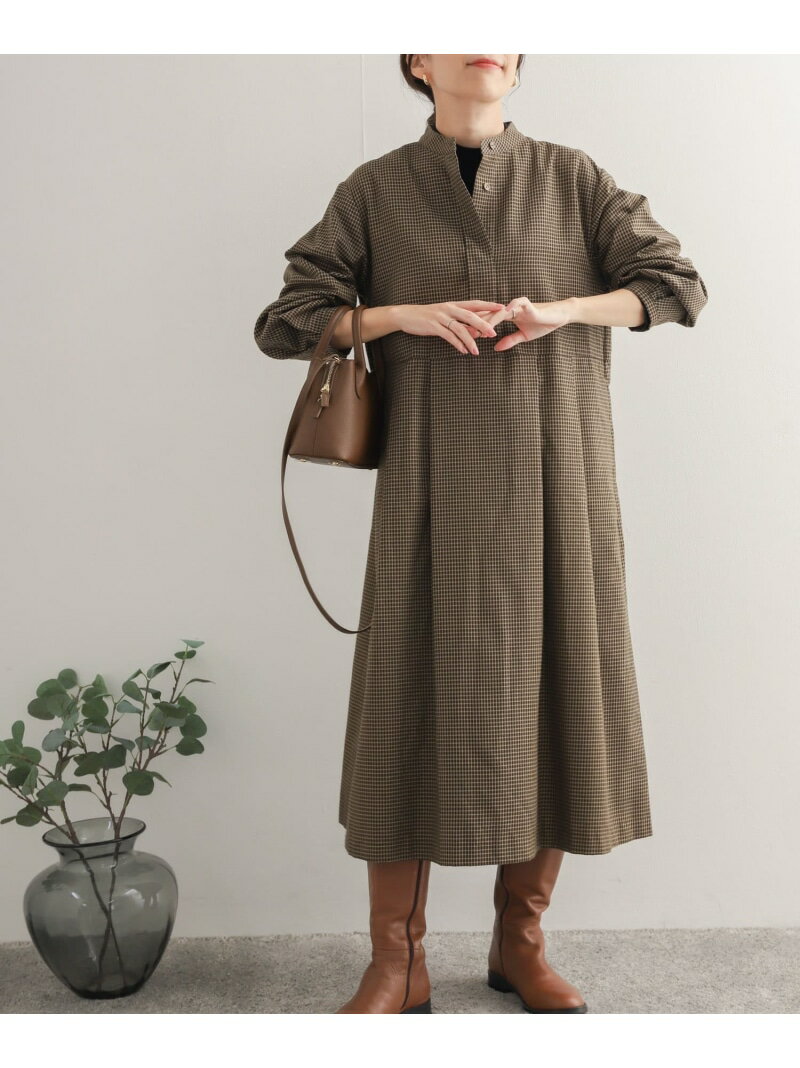 チェック柄バルーンスリーブワンピース DOORS アーバンリサーチドアーズ ワンピース・ドレス ワンピース ブラウン グレー ネイビー【送料無料】[Rakuten Fashion]のサムネイル