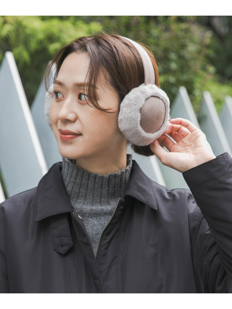 【SALE／10%OFF】ファーイヤーマフ URBAN RESEARCH DOORS アーバンリサーチドアーズ ファッション雑貨 イヤーマフ グレー ブラック【RBA_E】【送料無料】[Rakuten Fashion](4)