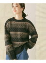 【SALE／40%OFF】ダブルジャガードKNIT URBAN RESEARCH DOORS アーバンリサーチドアーズ トップス ニット ブラック ベージュ【RBA_E】【送料無料】[Rakuten Fashion]