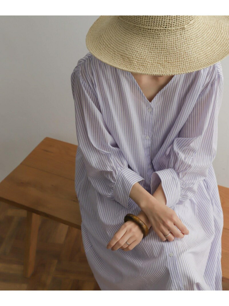 『WEB/一部店舗限定カラー』ストライプフロントオープンシャツワンピース DOORS アーバンリサーチドアーズ ワンピース・ドレス ワンピース パープル グリーン ネイビー オレンジ【送料無料】[Rakuten Fashion]のサムネイル