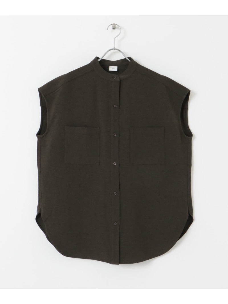 【SALE／30%OFF】『UR TECH DRYLUXE』フレンチスリーブシャツ URBAN RESEARCH DOORS アーバンリサーチドアーズ トップス シャツ・ブラウス ネイビー ブルー ブラウン【RBA_E】【送料無料】[Rakuten Fashion]のサムネイル