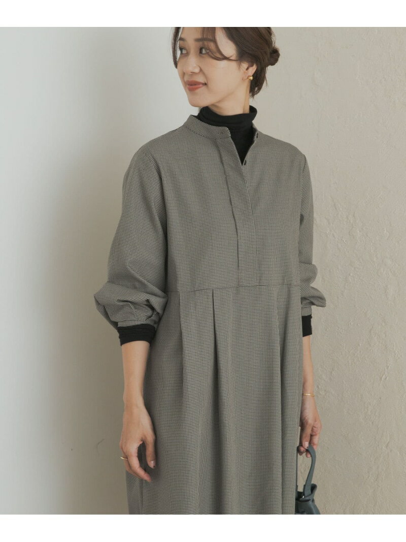 【SALE／20%OFF】『UR TECH』チェック柄バルーンスリーブワンピース URBAN RESEARCH DOORS アーバンリサーチドアーズ ワンピース・ドレス ワンピース ネイビー グレー ブラウン【RBA_E】【送料無料】[Rakuten Fashion]のサムネイル