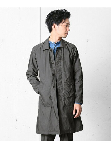 Garment Dyed Cotton Polyester Coat DR56-17A001: Dark Grey Garment Dyed Cotton Polyester Coat DR56-17A001: Dark Grey