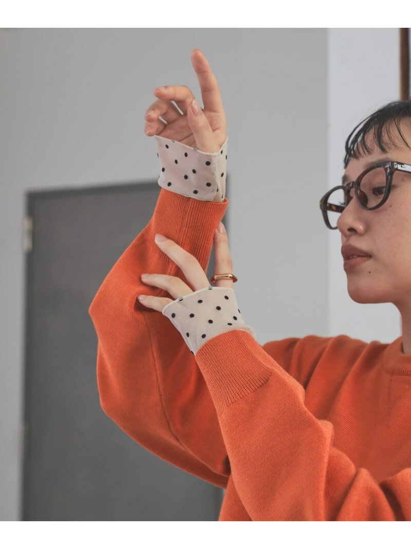 袖ドット柄切替ロングTシャツ URBAN RESEARCH DOORS アーバンリサーチドアーズ トップス カットソー・Tシャツ ブラック ホワイト【送料無料】[Rakuten Fashion]のサムネイル