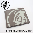 メール便対応BOMB LEATHER WALLET-グレネード二つ折り財布- カラー:BROWN(茶)(grenade メンズ 財布 二つ折り財布)