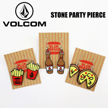 メール便対応【VOLCOM ボルコム】STONE PARTY PIERCE-ボルコムピアス-■カラー:SAF(ポテト),MLT(ピザ),CRL(ビール)(ボルコム アクセサリー レディース ピアス ジャンクフード)