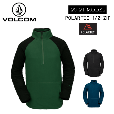 スノーボード ポーラテック フリース インナー ミッドレイヤー POLARTEC 1/2 ZIP ユニセックス 3カラーあり(スノボー セカンドレイヤー モックネック ハーフジップ プルオーバー 温かい FLEECE)