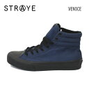 【STRAYE ストレイ】スケートボード スケシュー スニーカー シューズ 靴 VENICE ベニス 品番:カラー: INDIGO BLACK ネイビー 黒 (スケートボード ハイカット スエード)