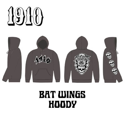 【1910 ナインティーンテン】スウェット パーカー フーディ BAT WING HOODY カラー グレー grey(ジェイミーリン SCHOPH コラボ jamie lynn 新入荷 新ブランド スノーボード ルーズ 太目)