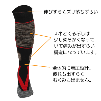 【NS/NL】スキー スノーボード ソックス 着圧 靴下 POWER SOCKS(mizuno デサント phenix バートン deeluxe ski snowboard outdoor ソックス 防寒 抗菌 温かい)