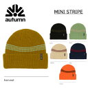 【AUTUMN オータム】スノーボード ユニセックス ビーニー ニット帽 MINI STRIPE 6カラーあり(スノボー アウトドア 帽子 防寒 ビーニー 折り返し 男女兼用 23-24 23/24 NEW 新作)