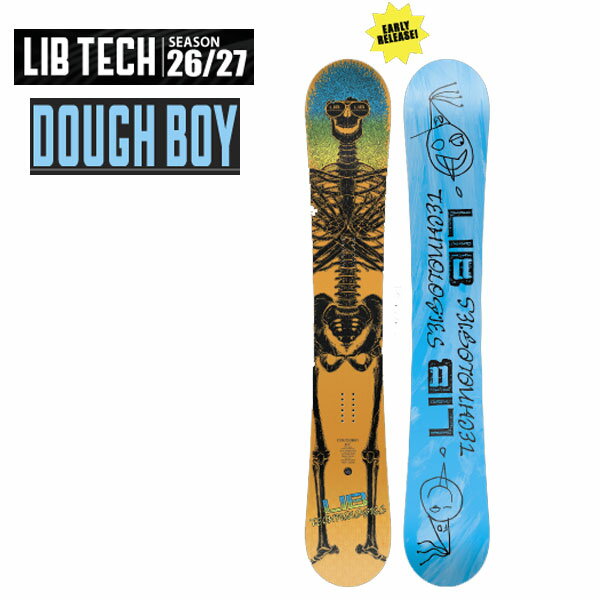 26-27モデル 【LIB TECH リブテック】スノーボード メンズ 板 DOUGH BOY ダウボーイ ディレクショナルツイン キャンバー 185cm (26/27 オールラウンド パウダー カーヴィング フリースタイル人気)orca