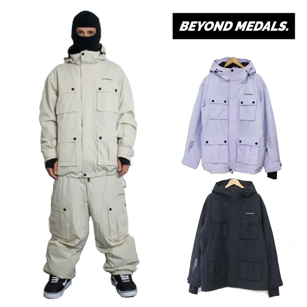 【BEYOND MEDALS ビヨンドメダル】スノーボード ユニセックス ウェア CARGO JACKET 2L カーゴジャケット(正規品 スノボ ケビンバックストローム 23/24 太目 ダボダボ nomadik 上)