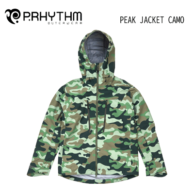 【P.RHYTHM プリズム】スノーボード ウェア PEAK CAMO JACKET ユニセックス カラー P CAMO カモ(バックカントリー ハイエンド ジャケット アウター 高耐水 高機能)