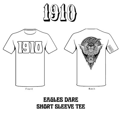 【1910 ナインティーンテン】半袖 Tシャツ EAGLE DARE SHORT SLEEVE TEE カラー 白 white (ジェイミーリン SCHOPH コラボ jamie lynn バックプリント 新入荷 新ブランド)