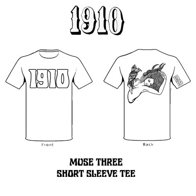 【1910 ナインティーンテン】半袖 Tシャツ THE MUSE THREE SHORT SLEEVE TEE カラー 白 white (ジェイミーリン SCHOPH コラボ jamie lynn バックプリント 新入荷 新ブランド)