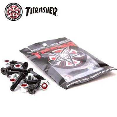 配送追跡メール便で送料220円【INDEPENDENT × THRASHER】SKATE BOLTS-スケボー ビス ナット セット- サイズ:7/8inch(スケートボード スケボー インディペンデント スラッシャー コラボ ネジ ビス sk8new)