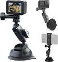 アクションカメラ用 サクションカップ 車載ホルダー Gopro 11/10/9、Gopro 8、Gopro MAX、ONE X/X2、ONE R、ONEなどのアクションカメラ適用 360°調整 安定した吸引 OSMO Pocket 2、OSMO Action、OSMO Pocket、アクションカメラ アクセサリー