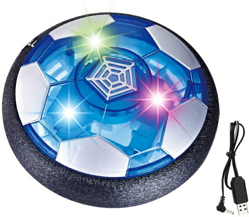 サッカー 玩具 USB充電式 エアサッカー サッカーゴール付き サッカーボール 光る LEDライト搭載 浮力 室内 スポーツ エアホッケー フルセット トレーニングサッカー ホバーディスクボール ホバ…