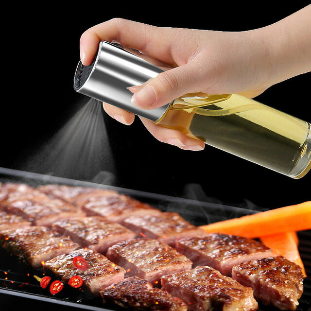 オイルスプレー オイルボトル 100ml オイルミスト 霧吹き ガラス製 油/醤油調味料/アルコール/酢適用 オイルスプレー 料理用 オリーブオイル スプレ 調味料入れ バーベキュー用のサムネイル