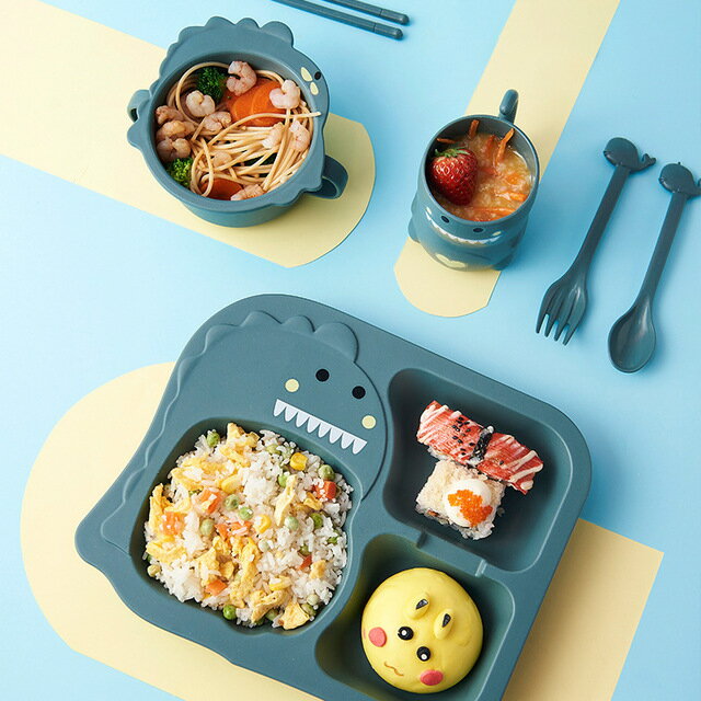 子ども用食器セット かわいい キッズプレート ランチプレート ベビー食器 仕切り ボウル 子供用品 仕切り付きプレート 食器 はじめて 皿 軽量 離乳食 食器セット