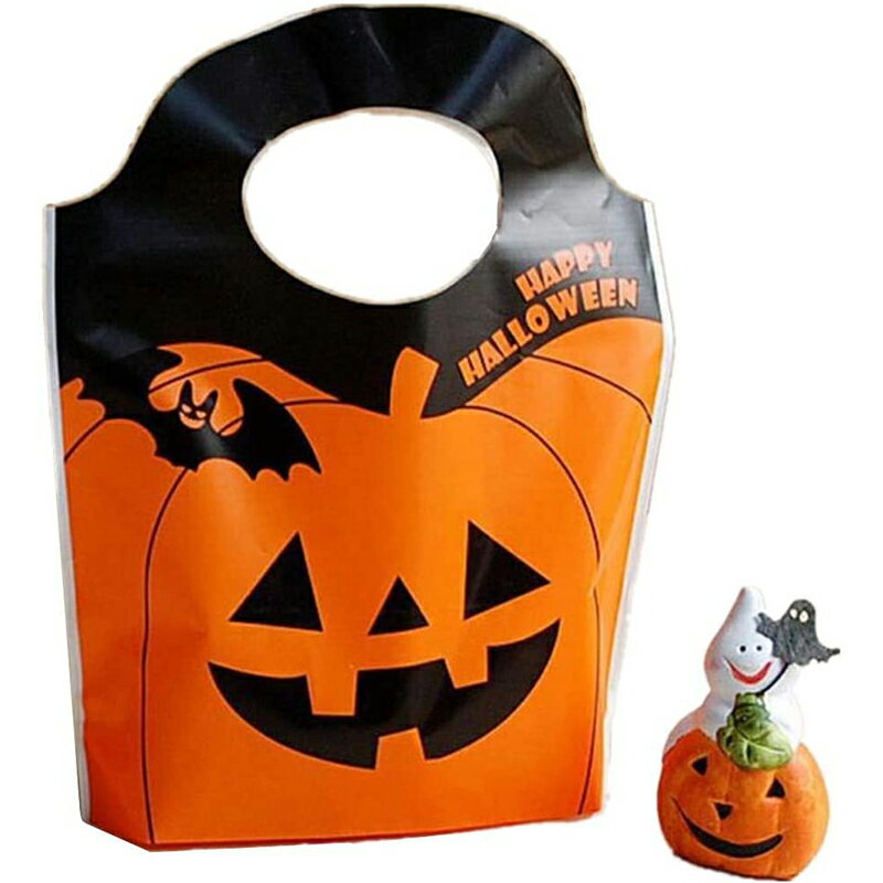 【50枚セット】 キャンディーバッグ ハロウィン お菓子袋 ラッピングバッグ 包装袋 パンプキン 可愛いのサムネイル