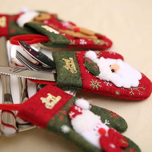 4個セット 手袋 ミニクリスマススト ッキングクリスマス手袋 家庭インテリア 雰囲気造り