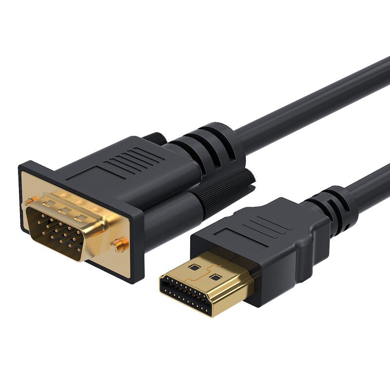 HDMI VGA ケーブル 1.8M 変換ケーブル 単方向データ転送(逆方向に非対応)HDMI（オス）- VGA（オス）PC,モニター,プロジェクター, Raspberry Pi, HDTV, Roku, Xboxに対応