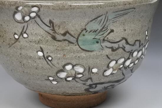 逸品 五代 佐藤走波 梅に鶯 茶道具 抹茶碗 ...の紹介画像3