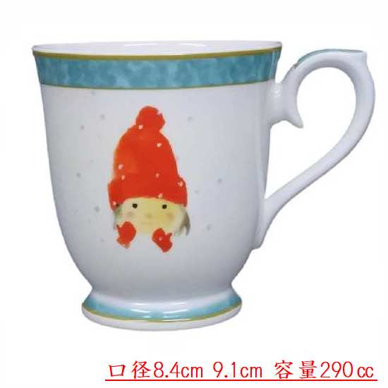 NARUMI マグカップ いわさきちひろ マグ 赤い毛糸帽の女の子 ボーンチャイナ 50675-2635 プレゼント 記念品