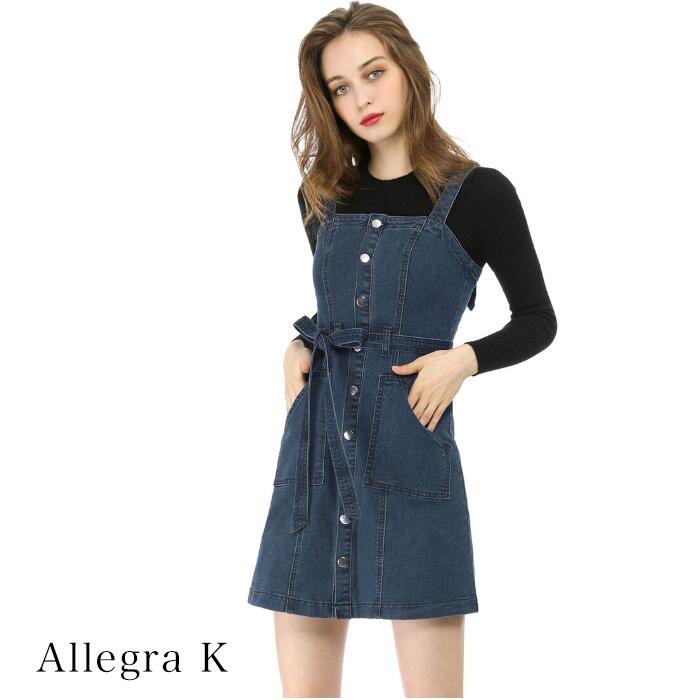 Allegra K デニム ワンピ