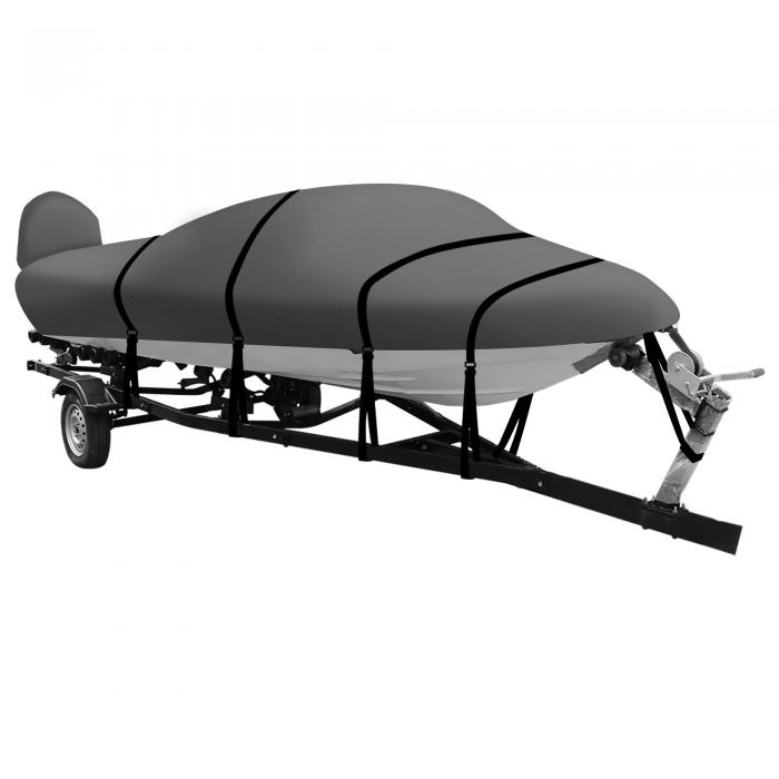 X AUTOHAUX トレーラブルボートカバー 600DマリングレードPUライニング防水UV耐性バスボートカバー ベ..