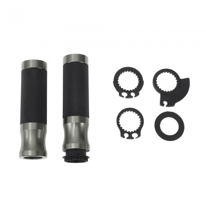 BULLSPANN 22mm 24mm オートバイハンドグリップカバーキット アルミニウム合金ラバーハンドルバーエン..