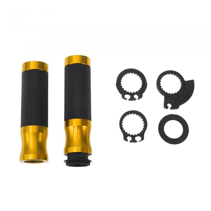 BULLSPANN 22mm 24mm オートバイハンドグリップカバーキット アルミニウム合金ラバーハンドルバーエン..