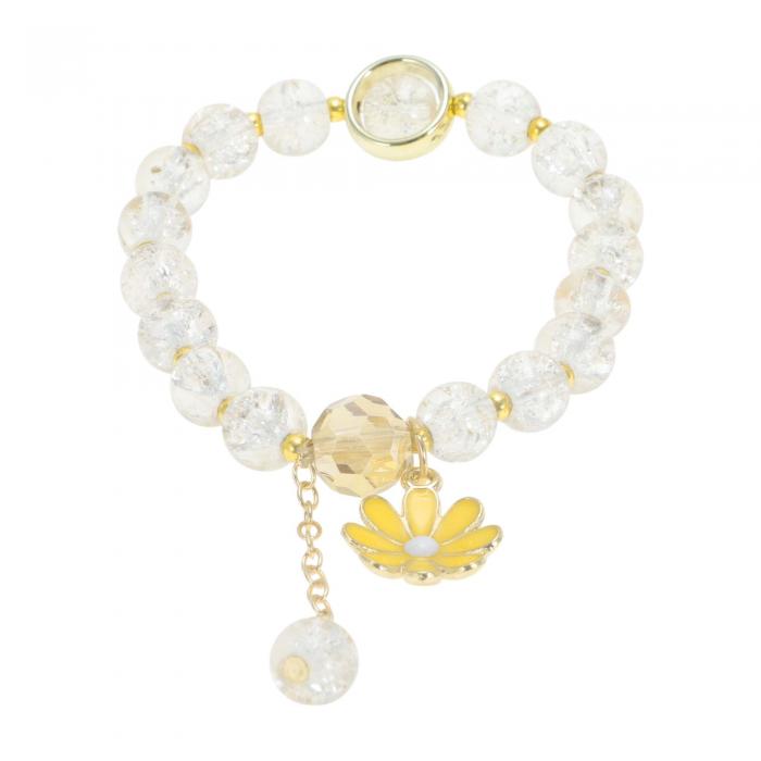 CAPASTEC ブレスレット クラック水晶ブレスレット デイジー シンプル 日常使い クラッククォーツ パワ..